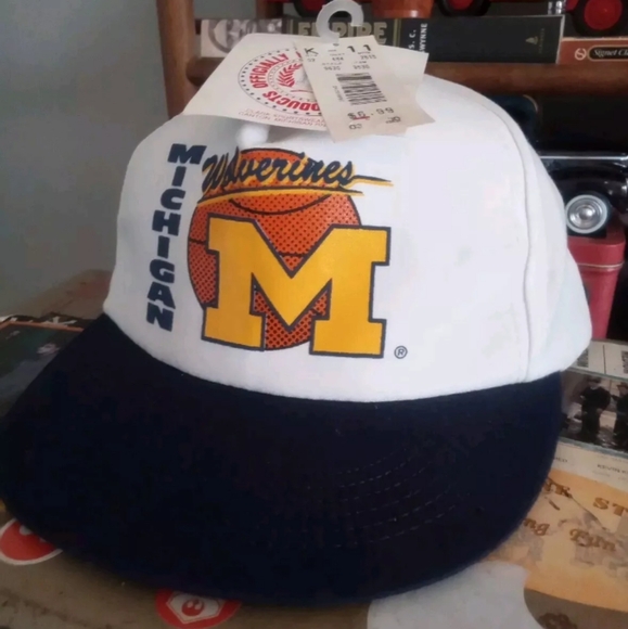 michigan wolverines ncaa basketball front row vintage style snapback hat - Picture 4 of 10